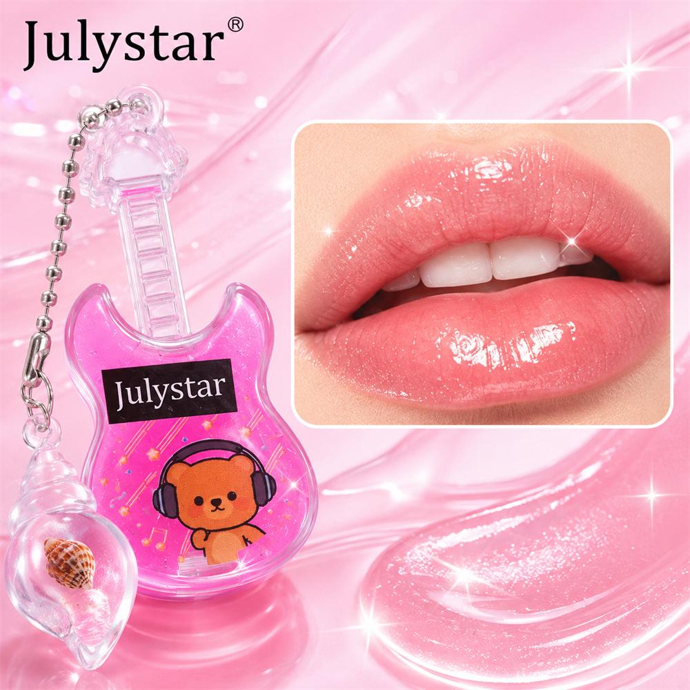 Julystar Portachiavi Balsamo Labbra Lucido Lucidalabbra Trasparente Rosa Idratante Lunga Durata Labbra Luminose Trucco per Donne Ragazze