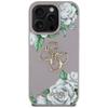 Guess Grained Roses Big 4G Logo Case for iPhone 16 Pro Purple