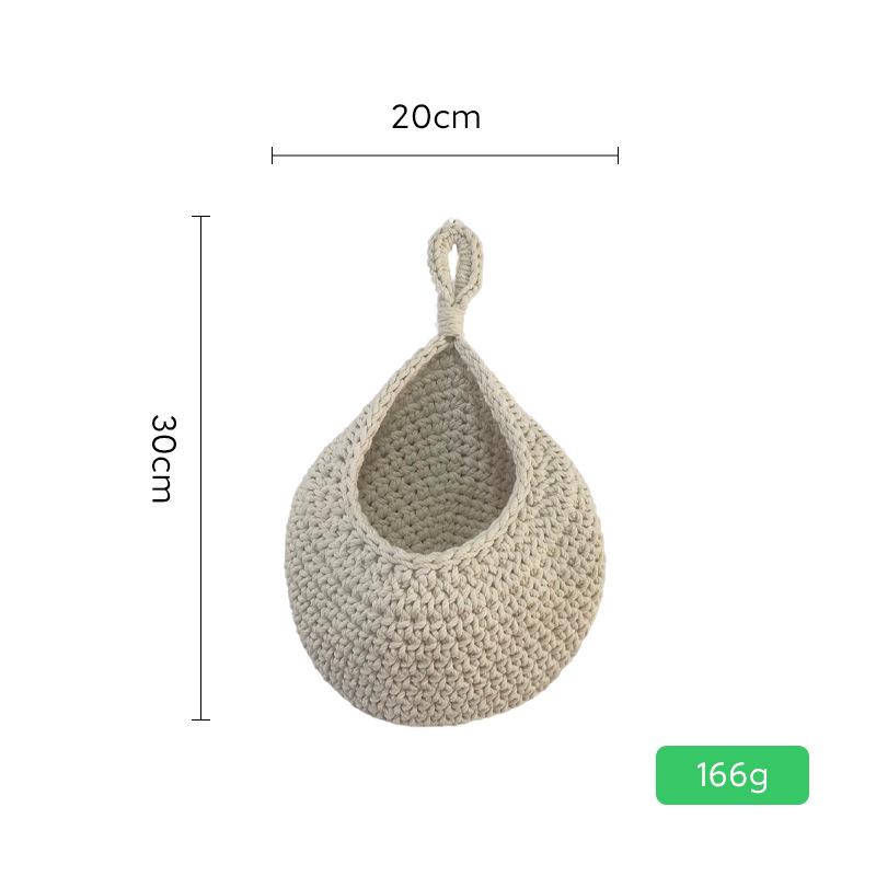 Handwoven Bird s Nest Fruit and Vegetable Storage Net Bag - Water Drop Shape, Ins Style Hanging Tapestry.