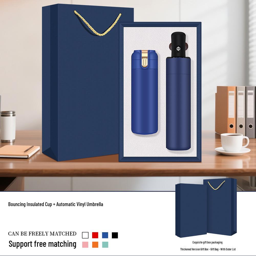 Custom Logo Insulated Mug Gift Set for Company Events and Customer Souvenirs