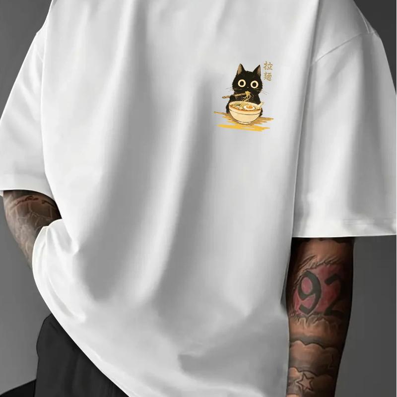 American Men's Casual T-shirt! Lightweight Social/daily Outings Option, Machine Washable, Oversized