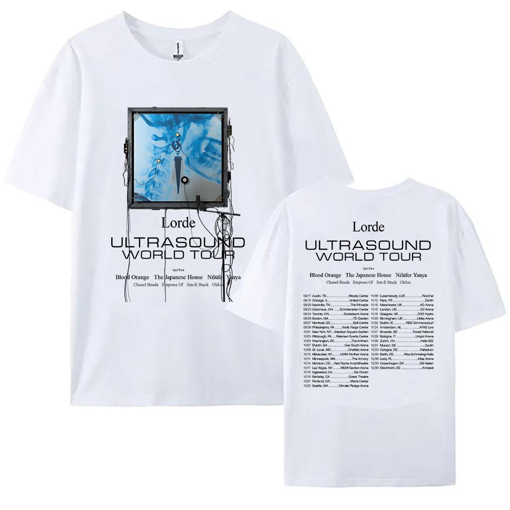 Lorde Ultrasound World Tour 2026 Tshirt Summer Short Sleeve Cotton Tshirts Casual Fashion Oneck Female T Shirt Graphic Clothes