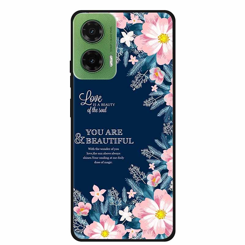 Silicone Painted Cover For Motorola Moto G35 G55 Case Luxury Animal TPU Silicone Soft Back Cover For G55 5G Black Bumper MotoG35