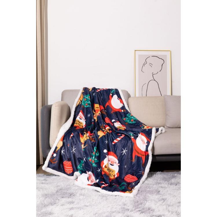 

Фланелевое одеяло Рождественское Утолщенное С цифровой печатью Фланель из овечьей шерсти Одеяло для сна Одеяло для зимы Пушистое Толстое Теплое Мягкое Накидка Украшение для дивана 127*152cm
