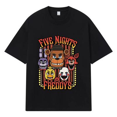 2026 Five Nights at Freddy's Tištěné Grafické Y2k Harajuku Streetwear 100% Bavlna Tričko Ležérní Oversized Letní Pánské Tričko