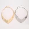 Fashion V Shaped Metal Women Collar Necklace With Geometric Design For Stylish Office Wear