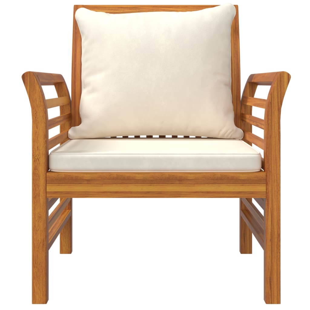 4 Piece Garden Lounge Set with Cushions Solid Acacia Wood