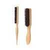 Bristle Straightening Hairbrush & Comb with Bamboo Handle for Sectioning, Backcombing, and Men's Beard Styling.