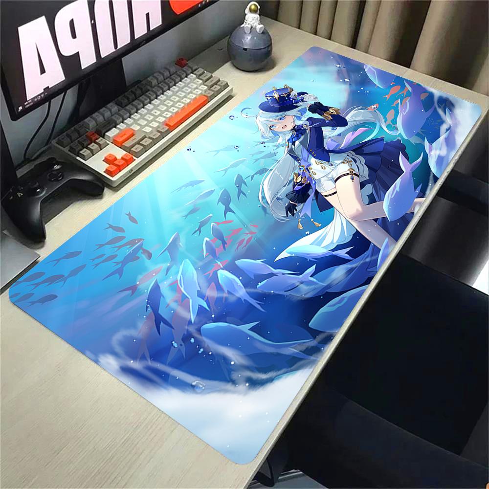 Genshin Impact Furina Anime Game Mousepad Office PC Kawaii Gaming Accessories Keyboard Mouse Pad Laptop xcm Mouse Mat Carpet