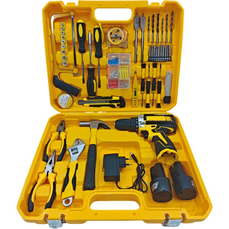 High-Power Dual Speed Hammer Drill Set with Lithium Electric Drill and Complete Accessories