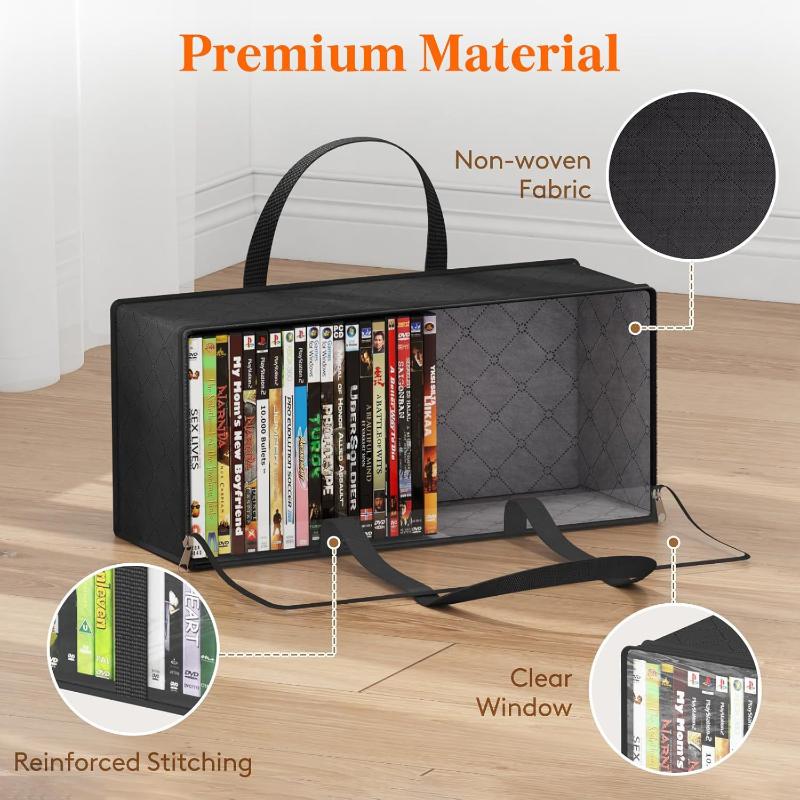 DVD Organizer Bag Non Woven Fabric Material Large Capacity Comic Book Storage for Bedroom Living Room Gift Use