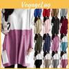 Elegantes Damen Pullover Minikleid Bluse in lebendigen Farben mit zwei Taschen