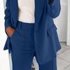 Suit Jacket Solid Color Turndown Collar Women Long Sleeve Buttons Blazer for Dating