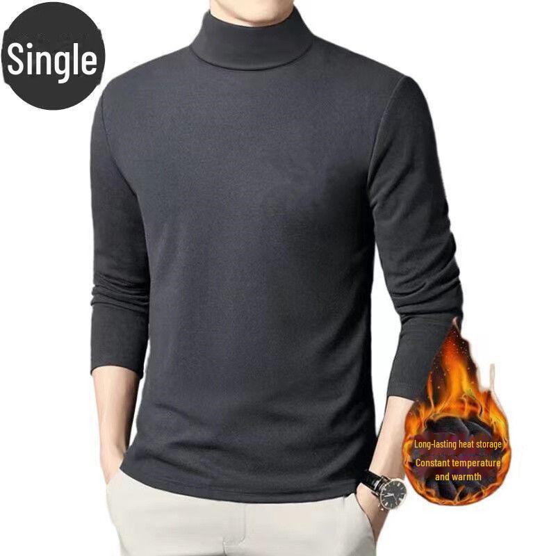 VantaGoods Warme fluwelen top met lange mouwen en halve col voor heren M
