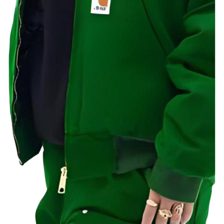 Carhartt WIP X Awake NY Collaboration SS23 Front Letter Print Open Design Hooded Drawstring Jacket Unisex Jacket Green I031717-1CF-02