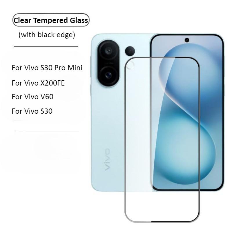 Für Vivo X200FE V60 S30 Pro Mini Klar Mattiert Frostschutzspiegel Gehärtetes Glas Für Vivo x200fe v60 s30 s30pro mini Metallring Kameralinsenfolie
