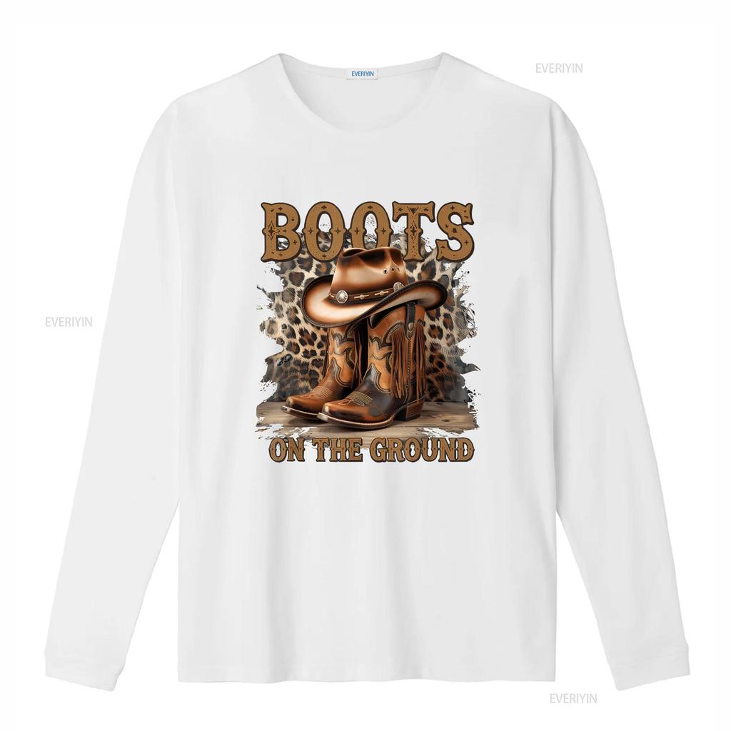 Boots On The Ground T Shirt Vintage Washed Stretched Graphic Casual Top For Everyday Wear Breathable Versatile Comfortable
