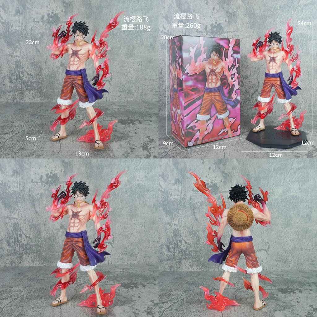 One Piece Straw Hat Luffy Pvc Action Figure Anime Toy With Black Stand For Display And Gift