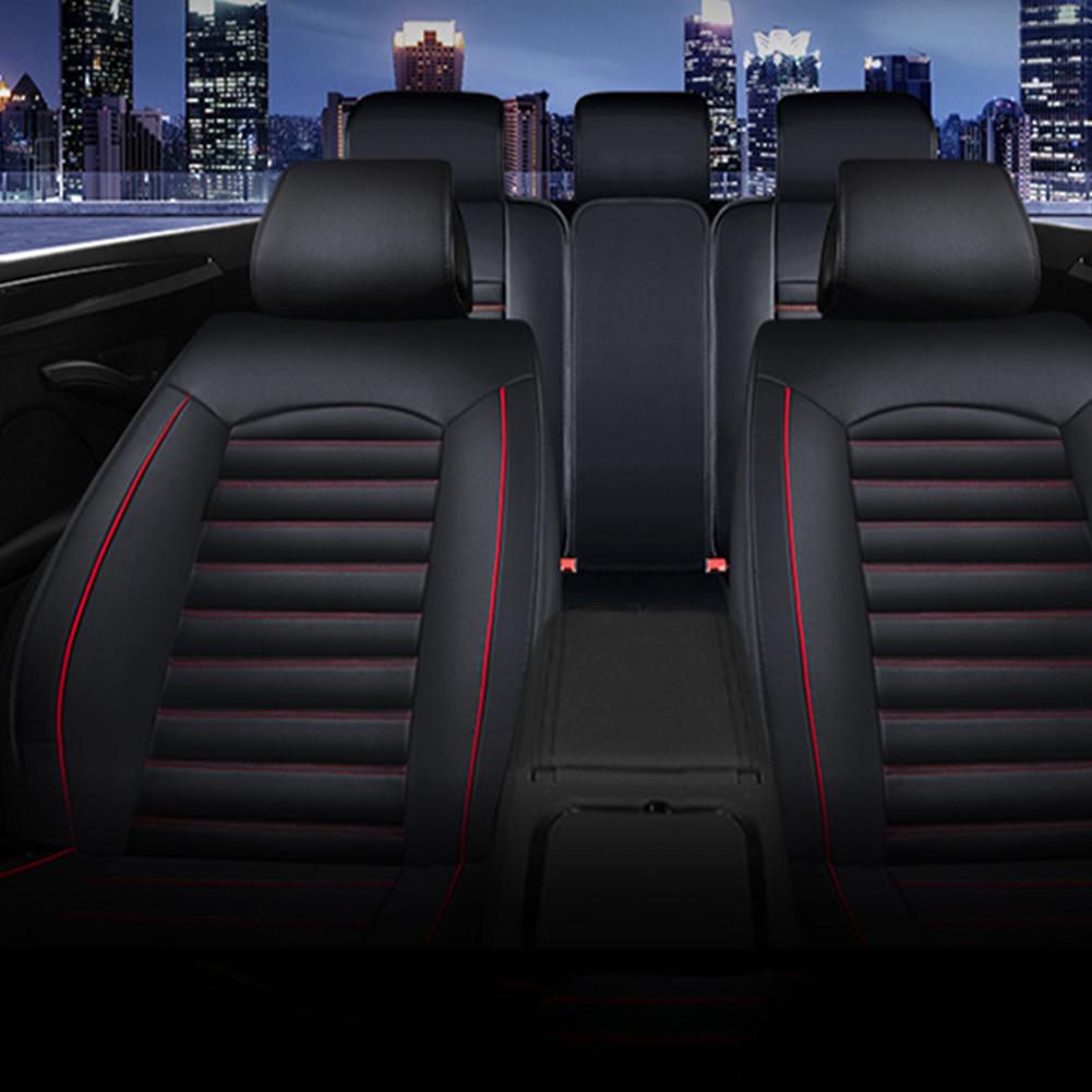 Auto Full Set Car Seat Covers Automobile Seat Cushion Cover Breathable PU Leather Single Front Split Bench Protector Car Styling