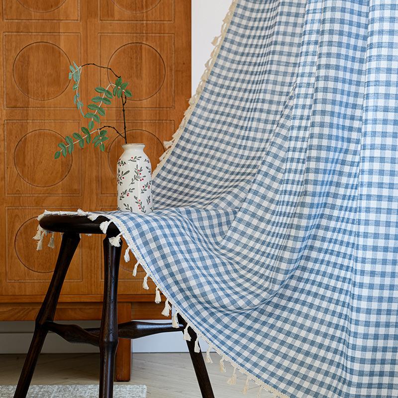 Japanese Style Linen Cotton Semi Blackout Curtains Short Curtain For Living Room Bedroom Kitchen Door Partition