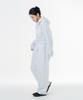 MOZMOZ Soft Terry Single-Pleat Wide String Training Pants White Melange