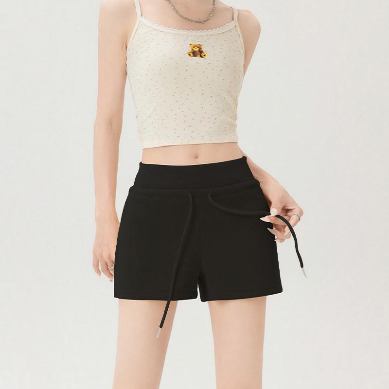 Women's 2026 American Retro Sports Shorts - Summer Letter Print, Loose Fit Hot Pants, Versatile Design