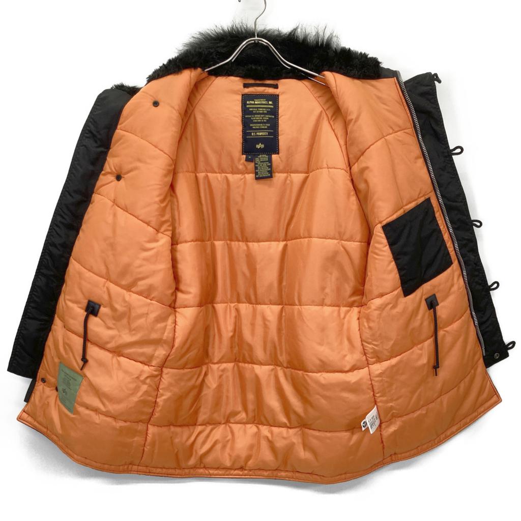 ALPHA INDUSTRIES Black N-3B Flight Jacket Coat M blackUsed