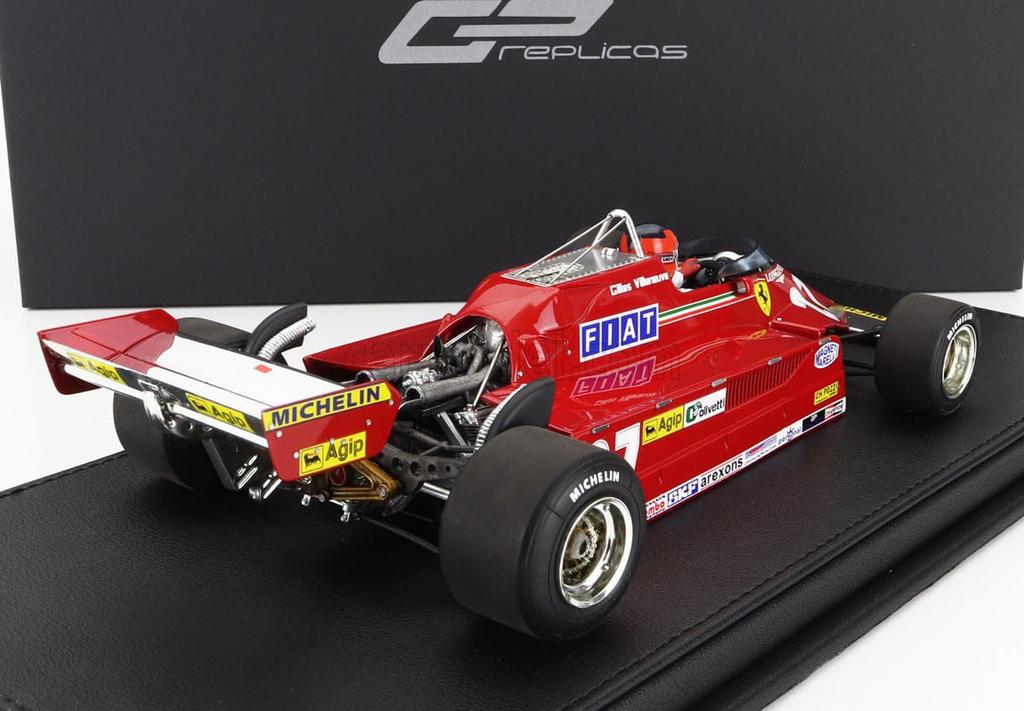 GP REPLICAS 1/18 Ferrari F1 126 CK #27 Villeneuve 1981 Monaco GP with Driver Figure GILLES VILLENEUVE Top Marques Miniature Car