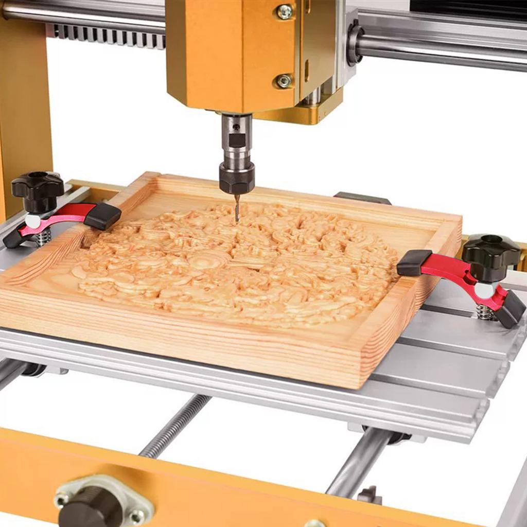 1/2Pc Quick Acting T-Track Hold Down Clamp with T Silder Aluminum Alloy Woodworking Clamps Jig for Routers Drill Presses CNC