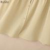 ZANZEA Women Casual Round Neck Solid Color Loose Short Sleeve Dress