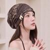 Large Head Circumference Stacked Hat Ethnic Style Beanies Cap Pullover Hat  for Women and Girl