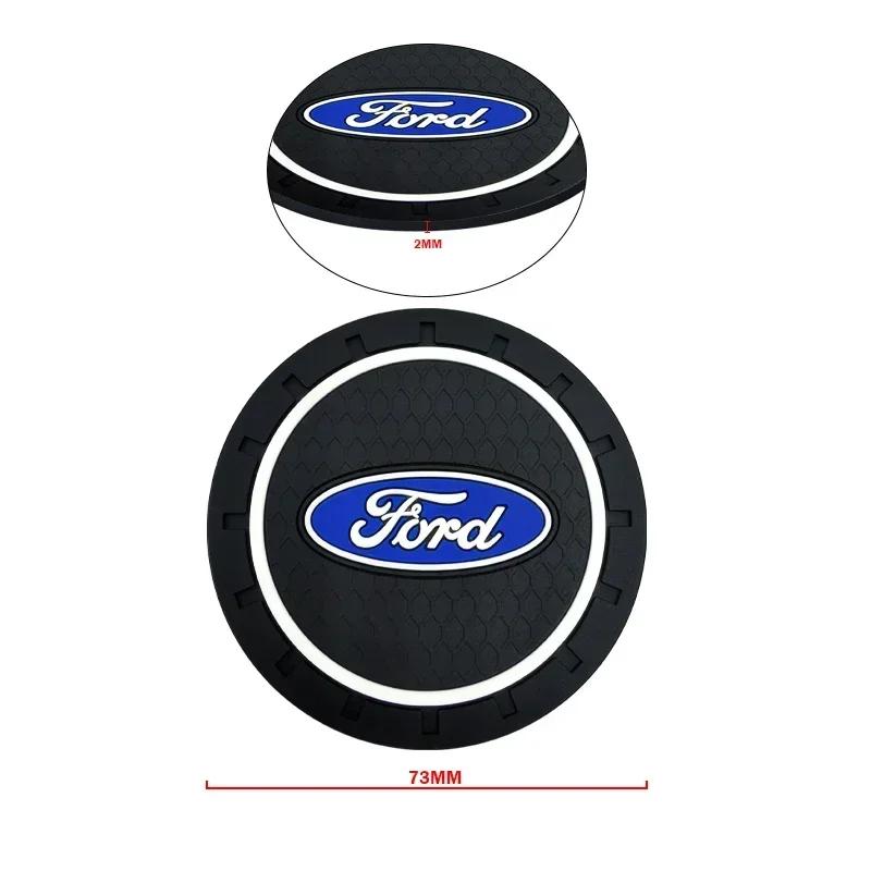 New 2026 Car Sticker Ford New 2025 Hot Car Coaster Water Cup Slot Non-Slip Mat Pad Silicone Holder Case Ford-Fiesta Focus Mondeo