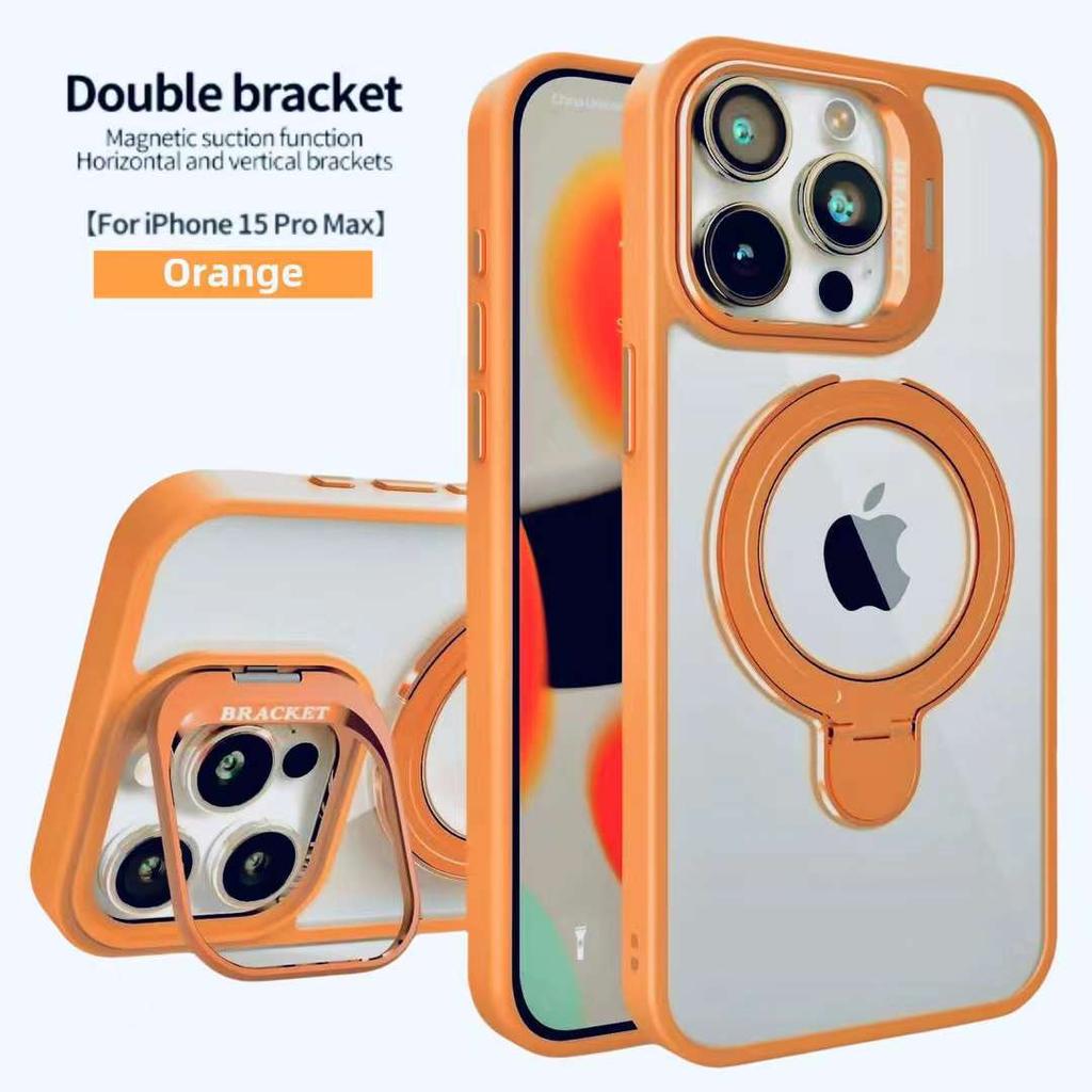U1 Dual Bracket Magnetic Suction Suitable for IPhone16promax Lens Holder Mobile Phone Case Apple 15 Same Color Lens Film