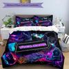3pcs Custom Name Setup Neon Vibes Bedding Set Printed Bedding Set Duvet Cover Closure Includes 1 Duvet Cover & 2 Pillowcases Bedroom Decor