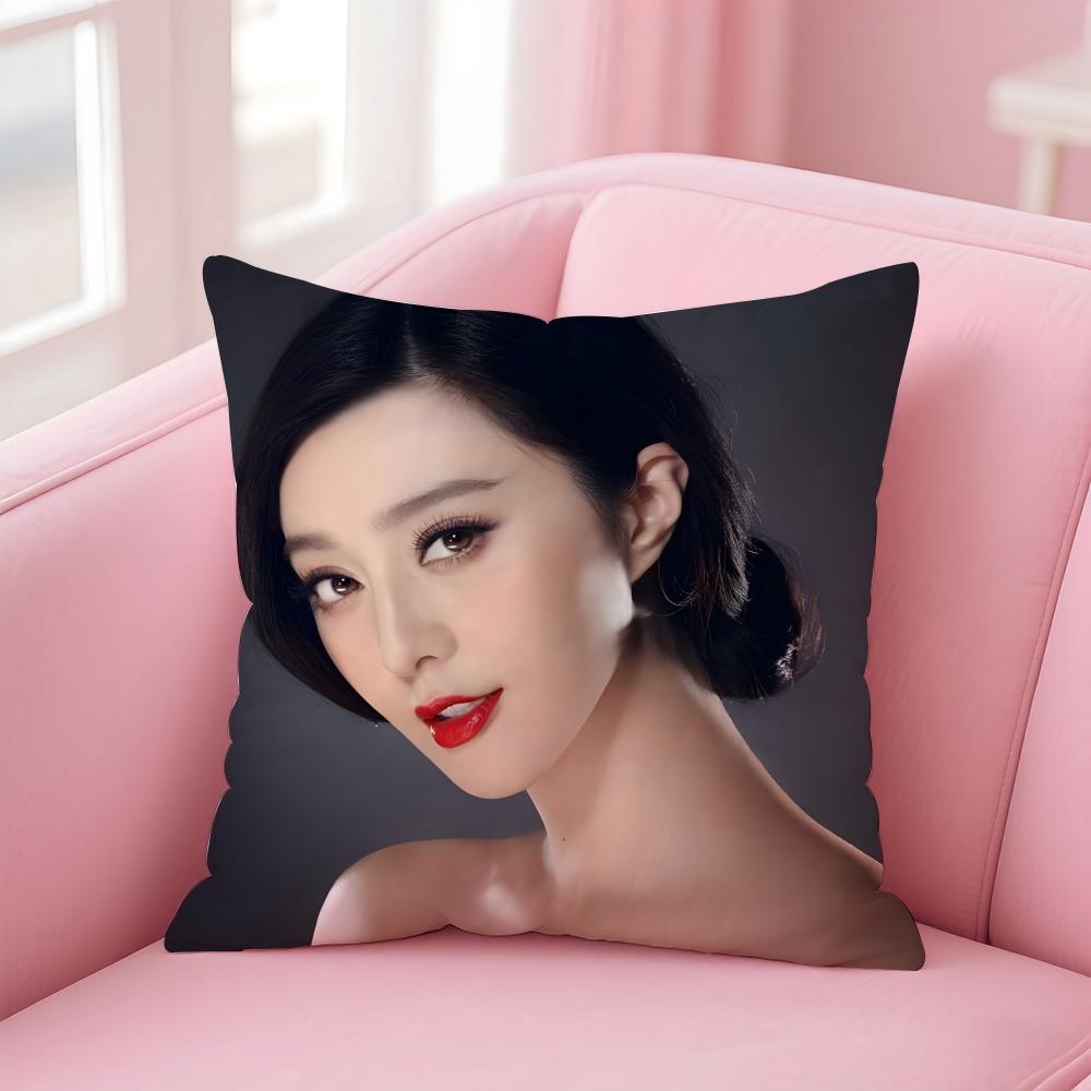 

BBingbing Fan Style Cushion Cover Pillowcase Short Plush Invisible zipper Room Sofa Cushion Cover 30X30cm