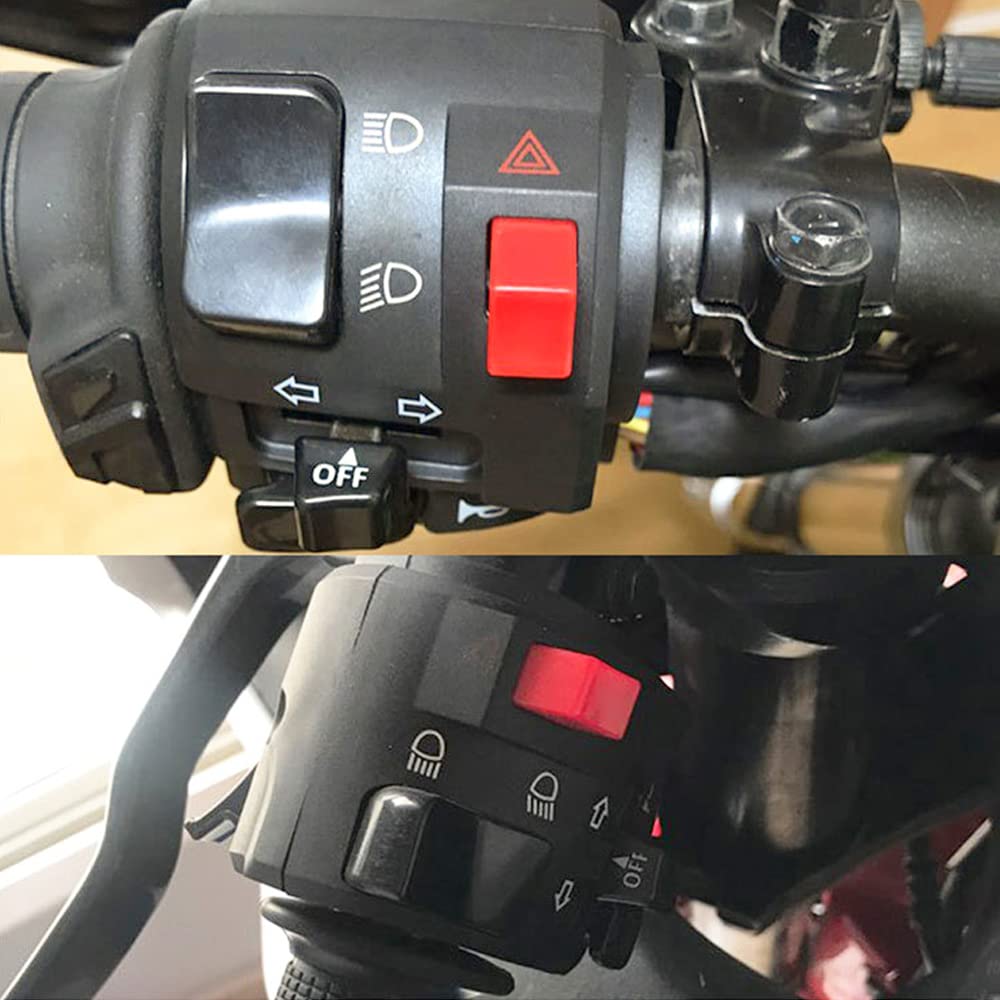 YFFSFDC Motorcycle Handle Switch 7/8" 22mm Motorcycle Handle Left Switch Low Beam High Beam