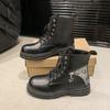 Front Lace-up Large-size Thick-soled Short Boots for Women's Spring and Autumn New Trendy Versatile and Comfortable Martin Boots