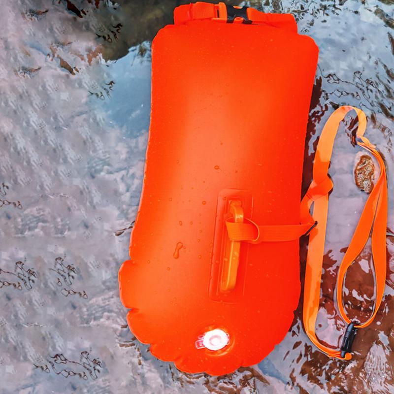Outdoor Swim Safe Buoy Inflatable Life Saving Swim Buoy PVC Inflated Air Drying Bag Drift Bag For Swimming Pool Open Water