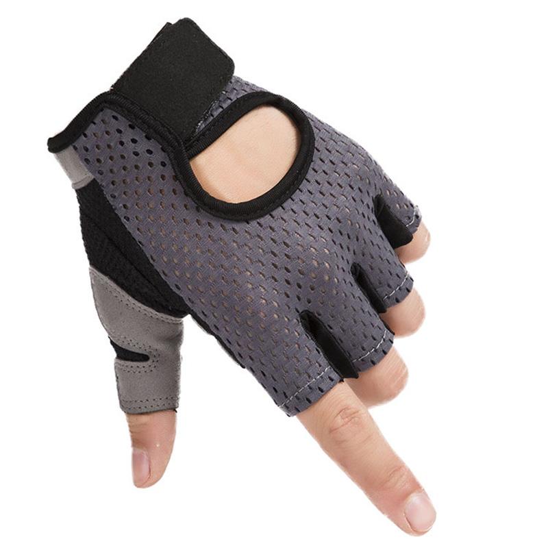 Men Women Gym Fitness Lift Weights Protect Wear Resistant Mitten Half Finger Outdoor Sport Letter Cycling Non Slip Glove