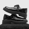 Fashion New Men's Patent Leather Fashionable Loafers Casual Thick-Soled Anti -Slip Wedding Party Shoe Comfortable Lace-Up Business Shoes