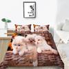 Cat Duvet Cover Collection King Size Microfiber Cute Animal Print Girl Teen Boy Comforter Cover Lovely Kitty Series Pattern Bedding Collection