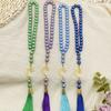 Stilvoller Glas-Tasbih 33 Perlen Islamische Gebetsperlen Muslimisches Armband mit Quasten Unisex Spirituelles Meditationszubehör