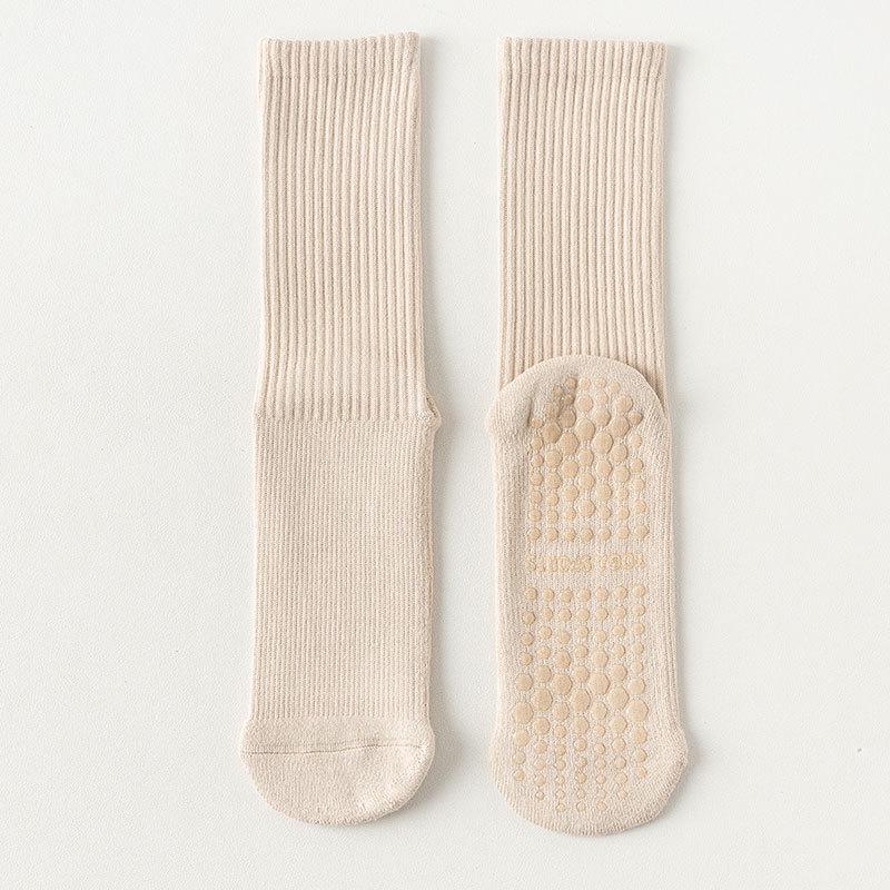 Women's Non-Slip Mid-Calf Yoga Socks - Thick Terry Pilates Fitness Socks