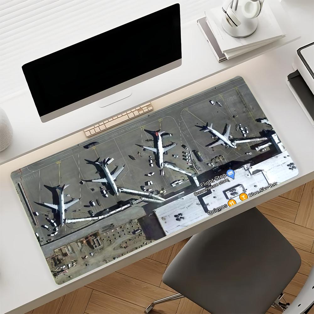 Vista dall'alto dell'aeroporto Mouse Pad Gomma Antiscivolo Tappetino per Computer Decorazione Equilibrio Giocatore Deskmat Laptop Ufficio Grande