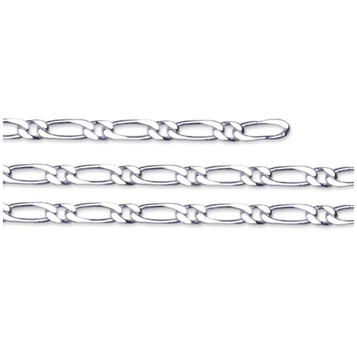 

Les Trésors De Lily [R3926] - Серебряная серебряная цепочка Фигаро (родий) - 60 см 4 мм