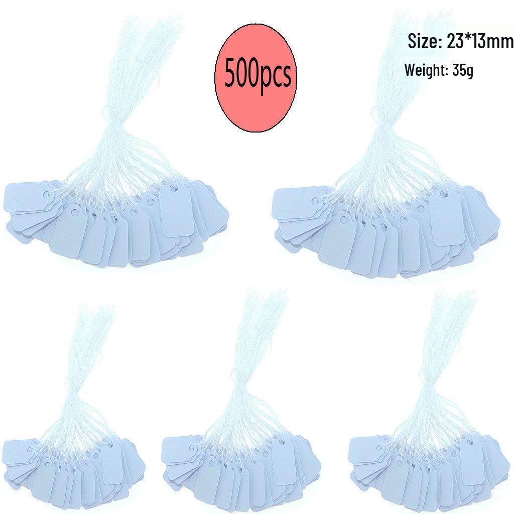 500-Piece Cotton Thread Paper Labels for Jewelry & Gifts
