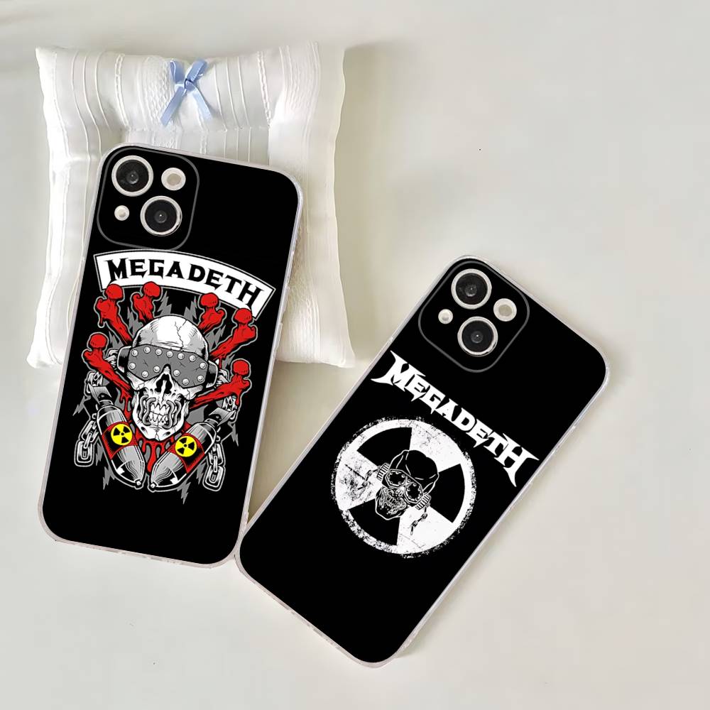 1pc Band M-MegadethS Rock Metal Transparent TPU Phone Case For IPhone 17 11 12 13 14 15 16 Pro Max 16 Plus Cover