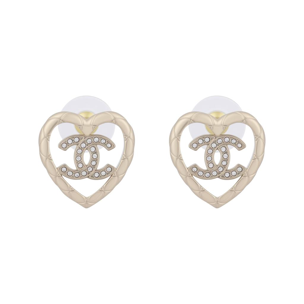 CHANEL Stud Earrings Unisex Gold ABG044B20950U1744