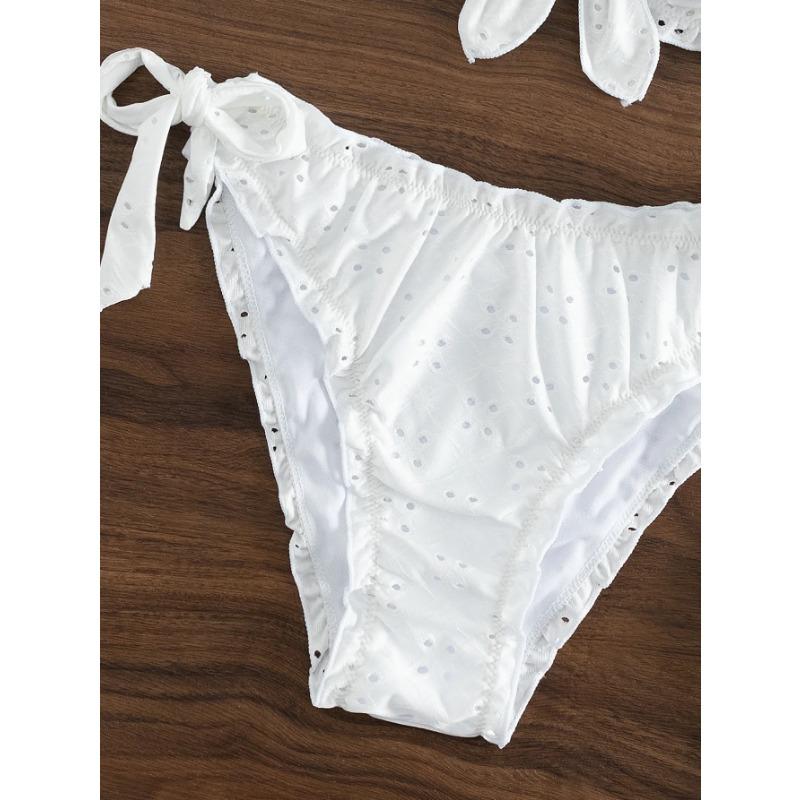 Schiffy Knot Front Tie Side Bikinis 2025 White Swimsuit Women Swimwear Female Sexy Bathers Bathing Swimming Swim Suit Beachwear