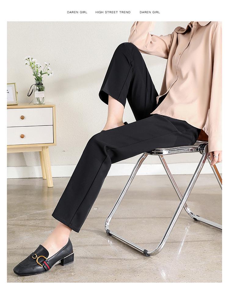 Year-Round Maternity Straight-Leg Suit Pants - Professional Plus Size with Velvet Option